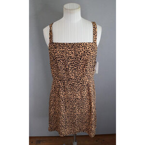 BP Dress Womens Small Tan Cheetah Leopard Print Sleeveless Mini Nordstrom New